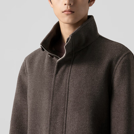 VICUTU Men's Fashionable Stand Collar Business Casual Wool Wool Coat VRS22341689 Brown 180/96A