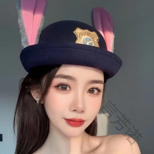 Yan Fangnuo Judy Hat cosplay Rabbit Judy Crazy Animal Headdress Rabbit Police Officer Children's Ear Hat Judy Rabbit 54~57CM Hat