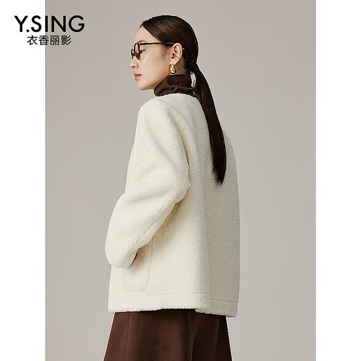 
Clothing and beautiful white circle fur short coat new lazy style small coat oriental simple luxury style beige M
