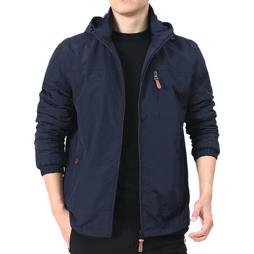 Playboy Charge Coat Men's Spring and Autumn Men's American Auth con Viento a prueba de viento a prueba de viento a prueba de viento para hombres Autumn Sports Blue oscuro 9888 sin vellón M