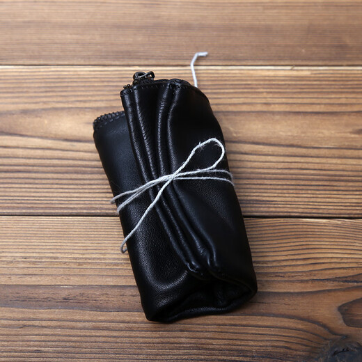 JLFGPJ New Men's Genuine Leather Long Zipper Wallet First Layer Cowhide Clutch Mobile Phone Bag Simple Women's Handbag Ultra Thin Black