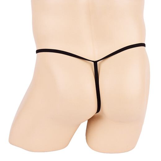 Ye Zimei sexy underwear men's thong men's see-through ice silk T-pants sexy U protruding underwear 4139 black one size