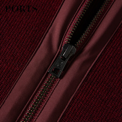 PORTS cárdigan informal de otoño e invierno para hombre, suéter de manga larga con cremallera y capucha MD9K055KKW004 UNDERGLAZE RED S