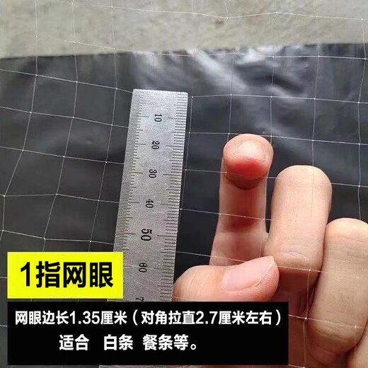 Yuxige fishing net, small fish net, white strip net, sticky fish net, single layer net, fine meal strip fish net, wire net, catching fish net, fishing net, dipped fish net, single layer sinking net, 1.2 meters high, 25 meters long, 1 finger