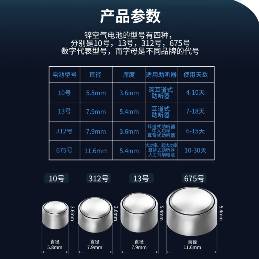 西万博至力音悦助听器专用电池配件a13锌空气a10纽扣电子a312a675西门子 至力10【10板100颗】