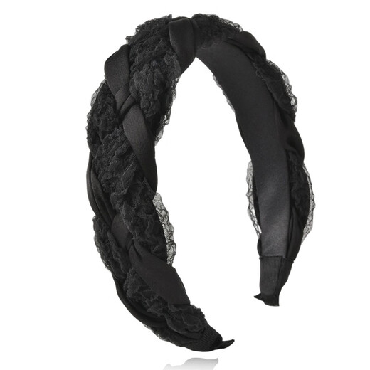 Pretty three-year-old black high-ceiling headband for girls, new style, face-showing, small twist headband, hair bundle, mesh, washable, does not tie hair, brown brown twist, gentle, versatile and comfortable