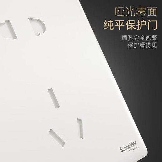 施耐德开关插座 珍铂系列丝绒白色五孔插座Type快充 二三插86型墙壁插座 五孔带双控 开关