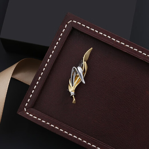 Kamalun (KAMALUN) brooch men's high-end creative corsage pin new gentleman suit dress badge accessories anniversary gift to boyfriend champagne gold + brand gift box without engraving