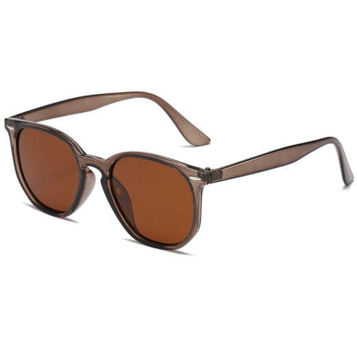 Neue runde Retro -Sonnenbrille Outdoor Mode Herrengläser trendy Fahren polarisierte Sonnenbrille Schwarze Rahmen schwarze graue Stücke 50 Mund 12137