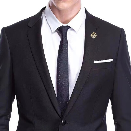 
Qianshengyuan brooch Hexagram two-pack men's suit small collar pin shirt collar badge button accessories gift for boyfriend Hexagram brooch two-pack gold + silver gift box packaging