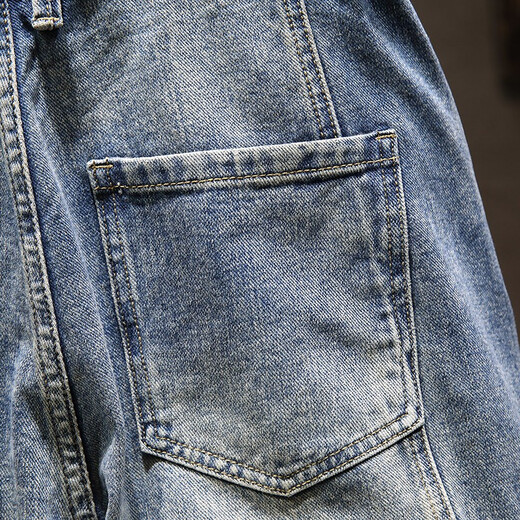 Prato Lee a déchiré le denim short masculin d'été mince pantalon recadré pantalon droit des hommes en vrac jeans rétro à la mode 719 déchiré 29