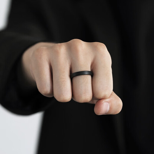 BJYL ceramic ring men's high-end closed frosted index finger ring trendy self-discipline ring women's tail ring gift default number nine, please note the size when placing an order