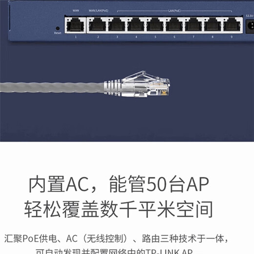 普联（TP-LINK）2.5G超千兆双WAN口家用PoE·内置AC控制器适配WiFi7面板企业级一体化大功率增强型有线路由器 TL-R5009PE-AC 9口2.5G/115W