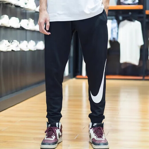Nike (Nike) Pantalones de chándal Pantallas de hombres 2025 Spring New Fitness entrenamiento para correr pantalones informales Cómodos Pantalones largos transpirables FQ6996-010 Black Knitt XL