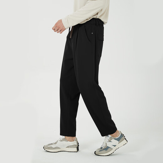 Pantalon décontracté sans marque d'automne et d'hiver pendants smart faciles à maintenir pantalons simples élastiques à quatre côtés pantalon simple 4855 noir 30