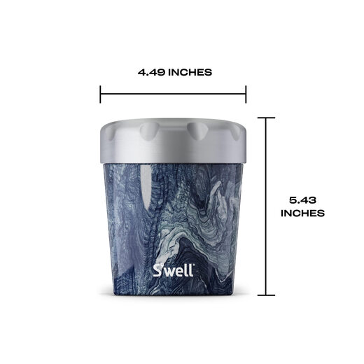 S well stainless steel ice cream cold cup 473ml triple layer vacuum insulation keeps cold for 4 hours marble pattern sky blue marble pattern 16 ounces