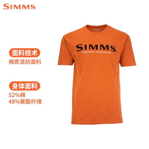 SIMMS新款短袖T恤春夏透气舒适男生时尚路亚户外钓鱼服柔软舒适速干 PG-12803短袖-深灰 M