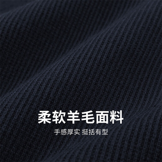 Dances with Wolves Sheep Wool Half-Zip Stand Collar Sweater Men's 2025 Autumn and Winter New Stretch Warm Knitted Sweater 2003 Dark Blue 102 L (175)