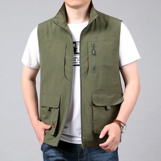 
JP Outdoor Men's Vest Multi-Pocket Casual Working Vest Thin Quick-Drying Horse Clip 2677 Khaki M (suitable for 110Jin [Jin equals 0.5 kg]-125Jin [Jin equals 0.5 kg])