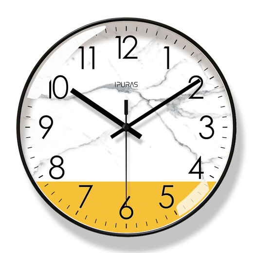 Horloge mural salon 2004 Nouvelle wave radio watch easy prable texture wall horloge horloge mode art horloge ultra silent - Blue Core Clock 679-g Black Frame 14 pouces