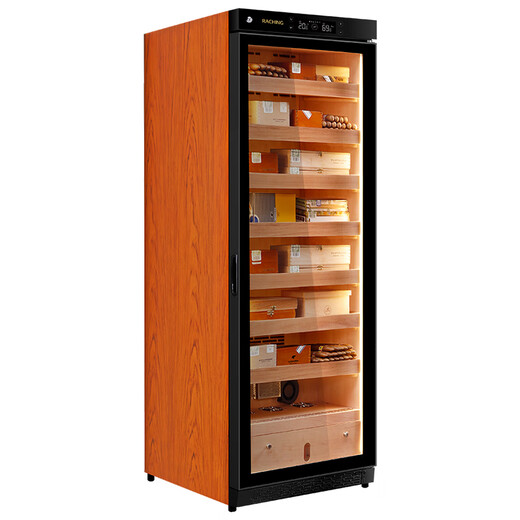 Meijing (raching) C380A solid wood constant temperature and humidity cigar cabinet humidifier compressor precision constant temperature and humidity cigar humidifier humidor household starry sky black (Spanish cedar wood shelf)