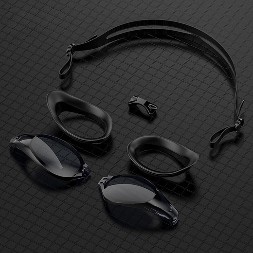 Grimar Jonsson swimming goggles myopia swimming goggles waterproof anti-fog high-definition large frame with degree black myopia style professional male black flat light