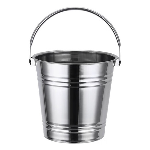 NUOLIKES thickened stainless steel ice bucket filled with ice cubes, bar champagne bucket, commercial KTV special ice bucket, beer and red wine bucket 2.5 liters (diameter 17.4CM, height 15.9CM)