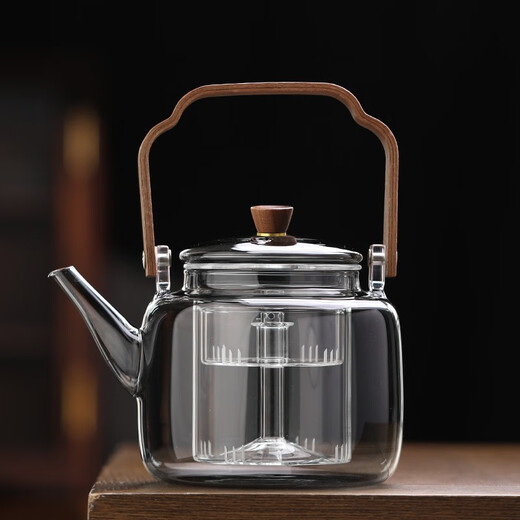 Gao Ming Teapot Transparent Black Chinese Lift Teapot Glass Boiling Teapot Electric Ceramic Stove Tea Maker Charcoal Stove Steaming Integrated Mohai 4th Generation Pot 1000ml