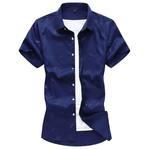 Chang Luzhu Summer New Style Herrenhemd für Männer mit kurzärärmernem Herren-Blumenhemd kurzärmelig schlanker gedruckter kurzärmeliger Hemd Herren-Top 7029 m