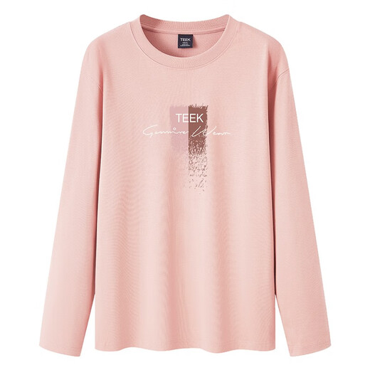 TEEK casual inner long-sleeved T-shirt boys' top teenager base shirt 2025 spring heavyweight water soft cotton men's clothing HE673 pink S