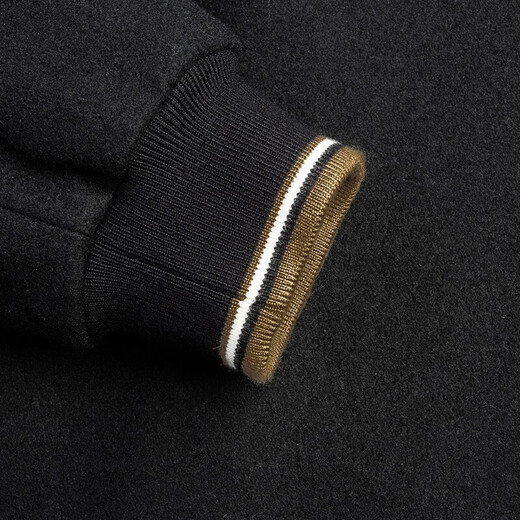 Bailando con la chaqueta lobo de lobo de moda para hombres de moda para hombres contrastante chaqueta bordada bordada collar de béisbol 001 Estilo masico negro 175