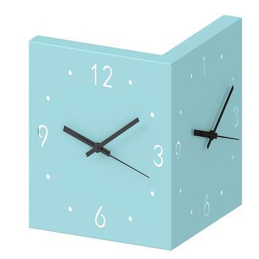 Xinkuashi 2025 new double-sided corner clock clock wall clock fashion internet celebrity creative simple wall traceless nail living room wall clock Arctic white plus induction lamp (battery version) 26cm