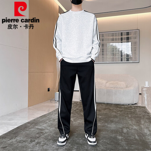 Pierre Cardin Men's Casual Sportswear Set 2025 New Spring and Autumn Round Neck Sweinshirt Men's Autumn e Winter Handsome Set 9230 Bean Green XL