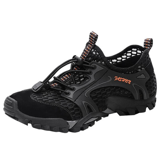 Jihua special training casual shoes men's shoes beach shoes wading shoes summer ultra-light hiking shoes fishing shoes breathable outdoor black size 42
