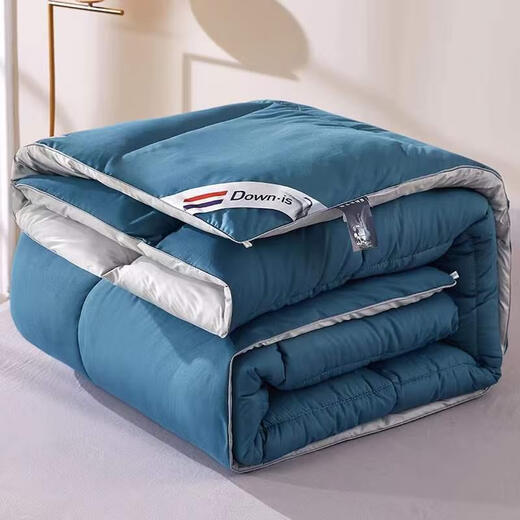 羽绒被子95白鹅绒高档被芯冬天加厚保暖单双人被8斤10斤6 宾利蓝 180x220cm总重10斤