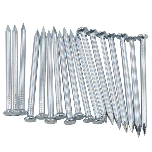 Hasdick Jingcang distribution cement steel nails straight grain cement nails white steel nails galvanized cement nails construction site nails 50mm (1KG)