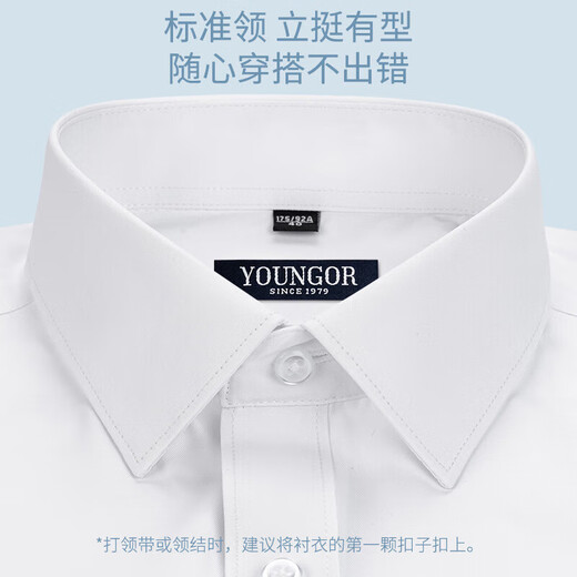 CEO雅戈尔DP免烫纯棉衬衫男长袖中年商务条纹男士衬衣全棉白寸衫秋款 藏青条纹 6625 38 建议【115-120斤】