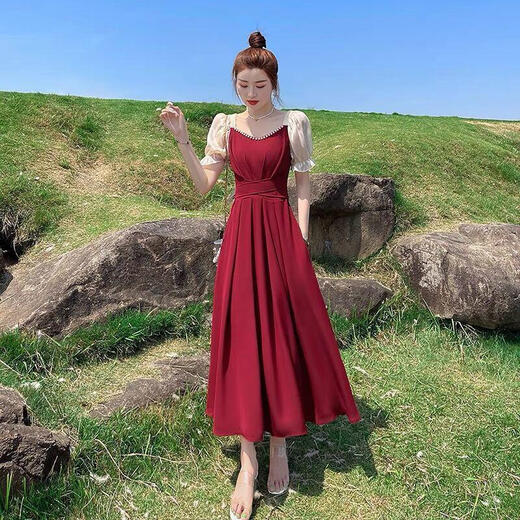 Lpox-Kleid Sommer Frauen 2025 neues Kleid mit kurzärärmern