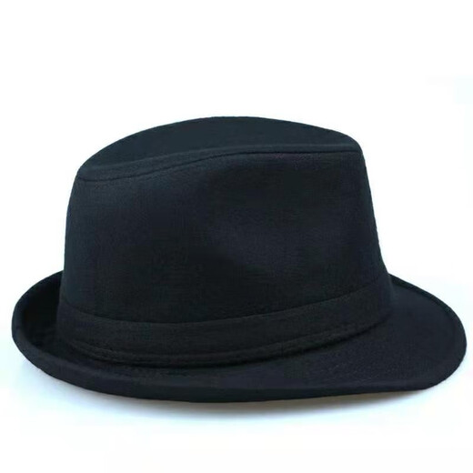 Middle-aged and elderly people's hats woolen British jazz hats spring autumn winter winter men's middle-aged hats men's hats black 59 cm