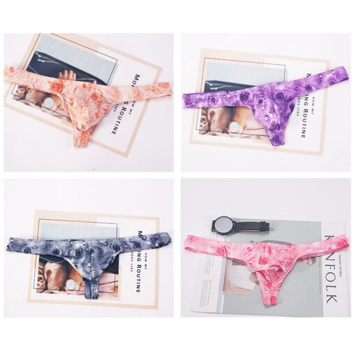 ROSELEX confidential delivery men's sexy thong comfortable bag passionate rose thong underwear sexy L orange