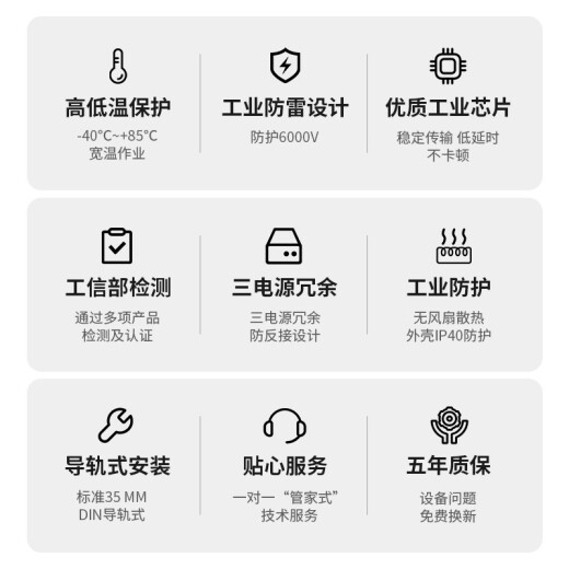 netLINK industrial switch 5-port industrial-grade Ethernet switch unmanaged DIN rail type adapted to industrial plc control system does not include power supply Gigabit 5-port HTB-G005-M one price