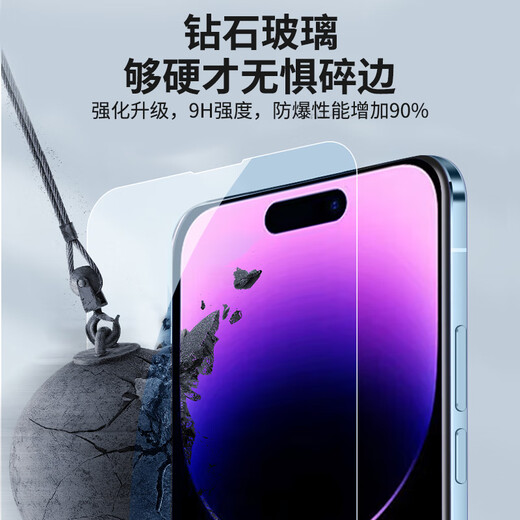 Jingnie suitable for iPhone 15 tempered film anti-peep film iPhone 15 full screen coverage eye protection anti-blue light high-definition anti-fingerprint anti-fall anti-explosion glass mobile phone protective film HD film-electroplating double anti-fingerprint 2 pieces