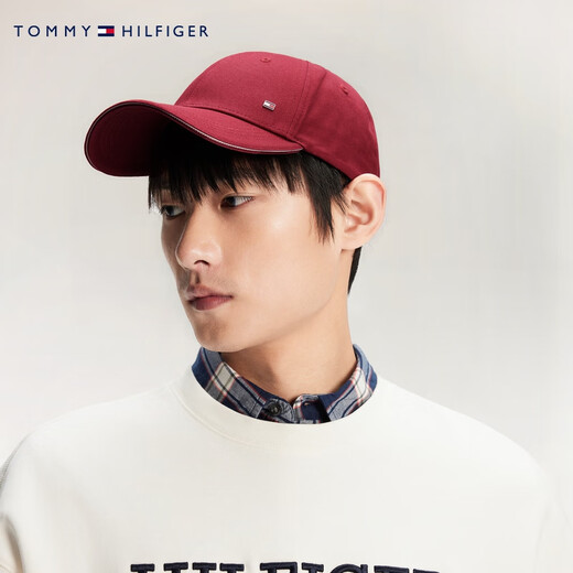 Tommy Hilfiger 24 Spring и летний мужской простой металлический малый марк. Бейсболка Bevel Bevel AM0AM12035 Белый ycf M Одиночный размер (Head Circle 58c)