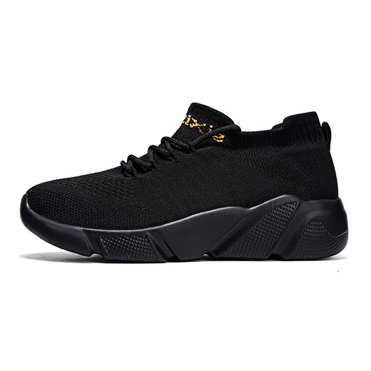 Dianou 2025 Neue lässige Single -Schuhe Großgröße Weiche Sohle atmungsaktive Sportschuhe Vielseitige Top -Sockenschuhe LLN 7027 Fisch Seide All Black 37