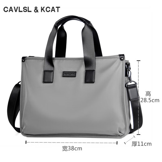 CavlslKcat canvas briefcase men's handbag casual business office computer bag large capacity business trip shoulder crossbody backpack black large bag 15.6 inches 39*11*29cm