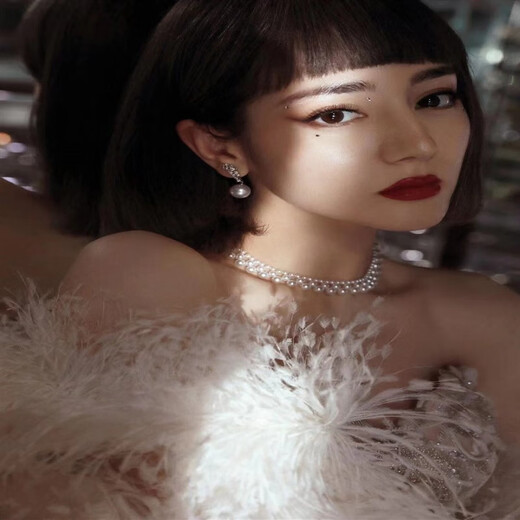 Xuanxian Freshwater Pearl Necklace Braided Necklace Collarbone Chain French Hepburn Round Pearl 45cm