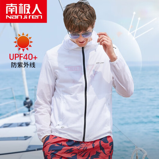 Antarctic sun protection clothing skin clothing men's outdoor windbreaker spring and summer light breathable quick-drying jacket casual hooded top men's blue gray (men) XL