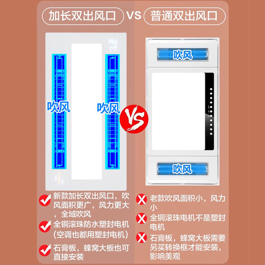 Good Wife Intelligent Cooler Kitchen Recessed Lighting 2-in-1 Air Conditioner Integrated Ceiling Ventilation Cooler Fan Cooler Three Motors Larger and Longer Double Swing Page*Eight Functions