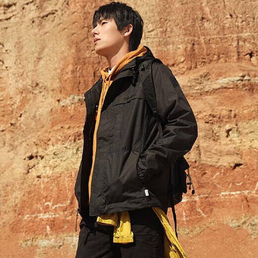 Timberland Timberland men's jacket autumn and winter outdoor hiking and mountaineering loose windproof workwear hooded jacket A695W A695W001/black/logo random XS/165