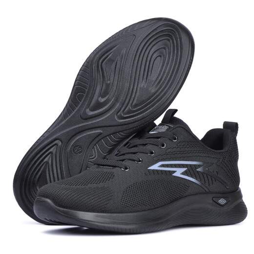 Mengxi Spring and Autumn Middle-aged and Elderly Casual Sports Shoes Men's Mesh Black Work Board Shoes Men's Shoes Summer Breathable Cloth Shoes Men's Single Shoes A15-6621 Black 43